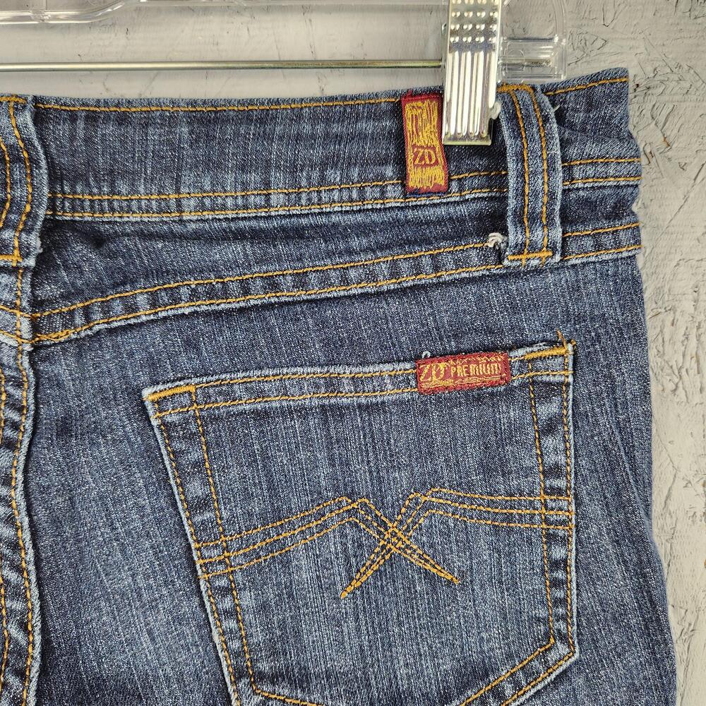 Zana Di Jeans Womens 11 Blue Bootcut Stretch Denim Juniors Embroidered Pockets